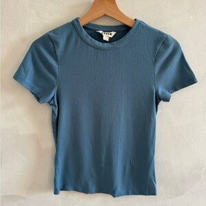 Boden - Blue Ribbed Short Sleeve Tee - Size S